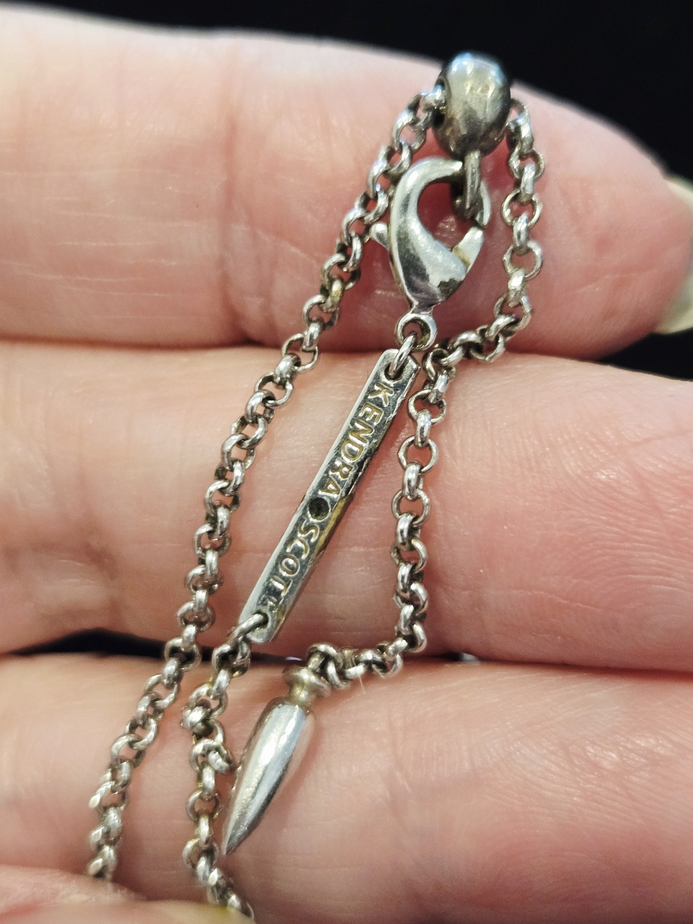 Kendra Scott Silver Spike Pendant Necklace - Picture 5 of 6